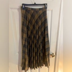 Mango plaid pleated skirt